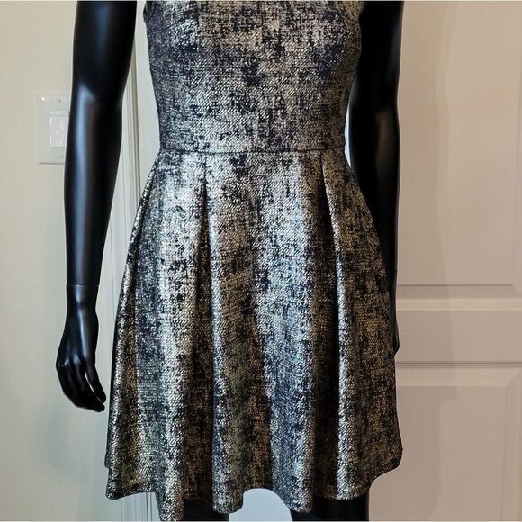 BRAND NEW SOPRANO METALLIC GOLD &BLACK SPAGHETTI STRAP SLEEVELESS DRESS - Picture 6 of 15